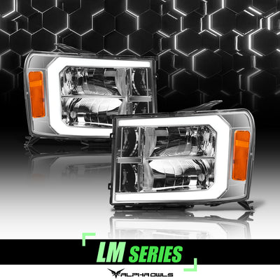 LM Series Crystal Headlights w/ LumenX Light Bar <br> 07-13 GMC Sierra 2500 3500 HD