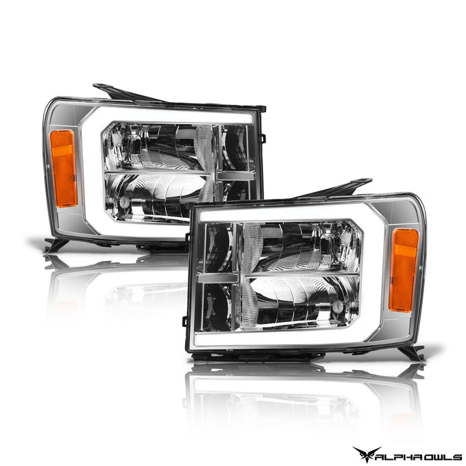 LM Series Crystal Headlights w/ LumenX Light Bar <br> 07-13 GMC Sierra 2500 3500 HD