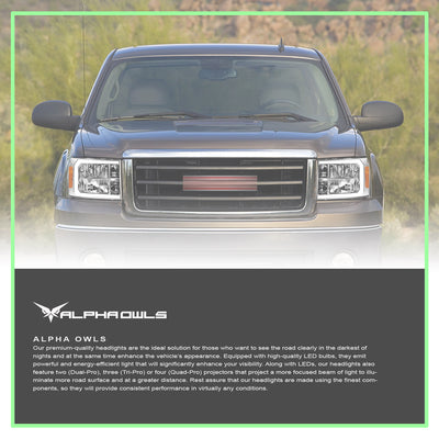 LM Series Crystal Headlights w/ LumenX Light Bar <br> 07-13 GMC Sierra 2500 3500 HD