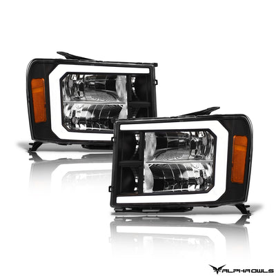 LM Series Crystal Headlights w/ LumenX Light Bar <br> 07-13 GMC Sierra 2500 3500 HD