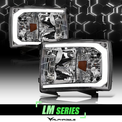 LM Series Crystal Headlights w/ LumenX Light Bar <br>07-13 Chevy Silverado 1500 2500/3500HD