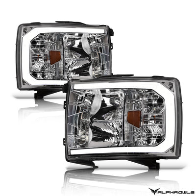 LM Series Crystal Headlights w/ LumenX Light Bar <br>07-13 Chevy Silverado 1500 2500/3500HD