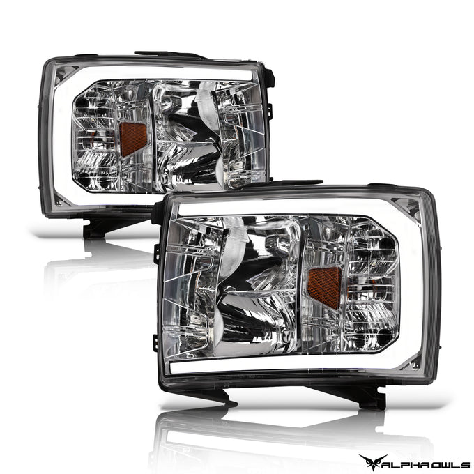LM Series Crystal Headlights w/ LumenX Light Bar <br>07-13 Chevy Silverado 1500 2500/3500HD