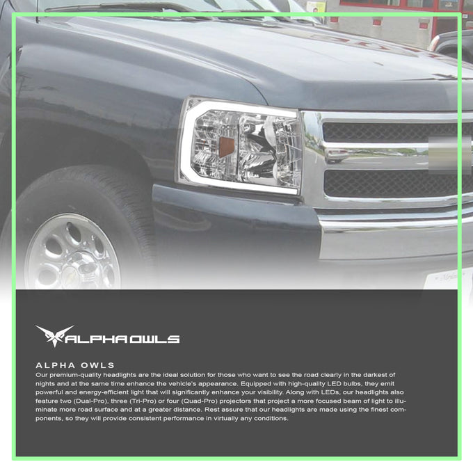 LM Series Crystal Headlights w/ LumenX Light Bar <br>07-13 Chevy Silverado 1500 2500/3500HD
