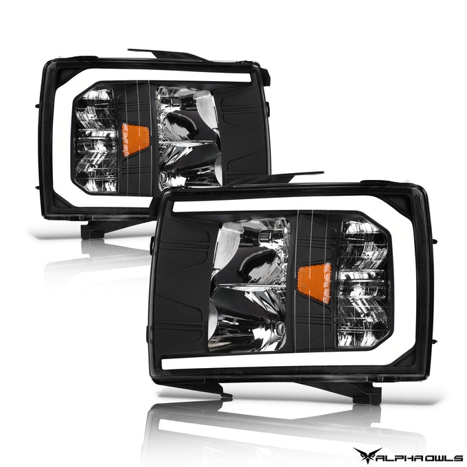 LM Series Crystal Headlights w/ LumenX Light Bar <br>07-13 Chevy Silverado 1500 2500/3500HD