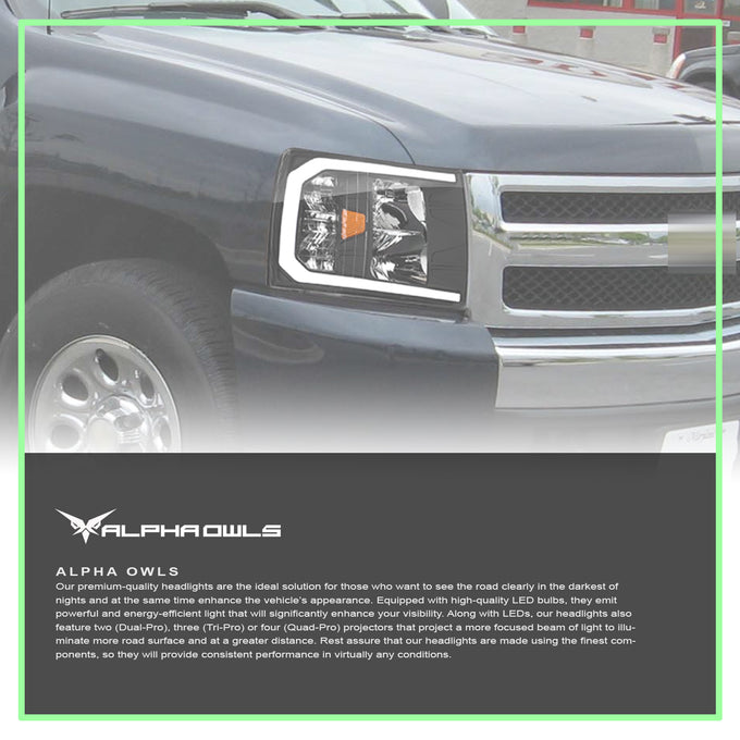 LM Series Crystal Headlights w/ LumenX Light Bar <br>07-13 Chevy Silverado 1500 2500/3500HD