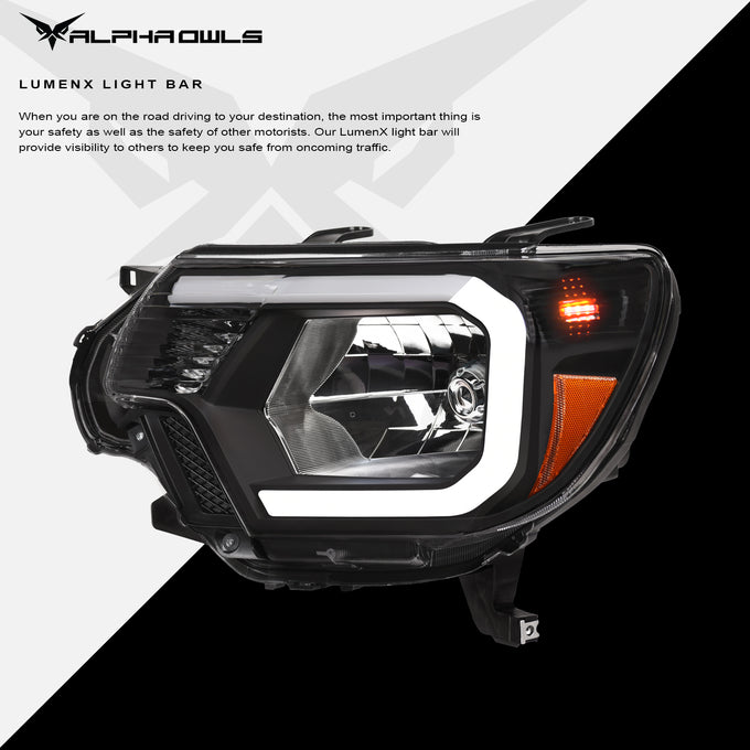 LM Series Crystal Headlights w/ LumenX Light Bar <BR> 12-15 Toyota Tacoma