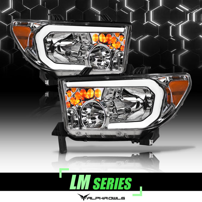 LM Series Crystal Headlights w/ LumenX Light Bar <BR> 07-13 Toyota Tundra