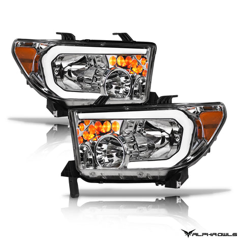 LM Series Crystal Headlights w/ LumenX Light Bar <BR> 07-13 Toyota Tundra