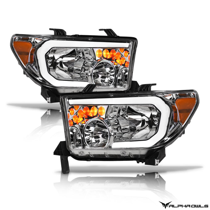 LM Series Crystal Headlights w/ LumenX Light Bar <BR> 07-13 Toyota Tundra