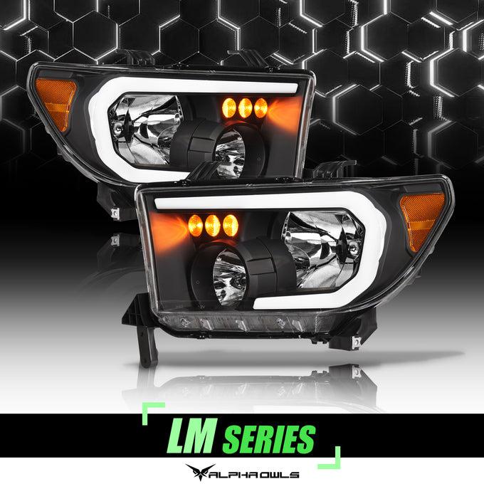 LM Series Crystal Headlights w/ LumenX Light Bar <BR> 07-13 Toyota Tundra