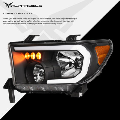 LM Series Crystal Headlights w/ LumenX Light Bar <BR> 07-13 Toyota Tundra