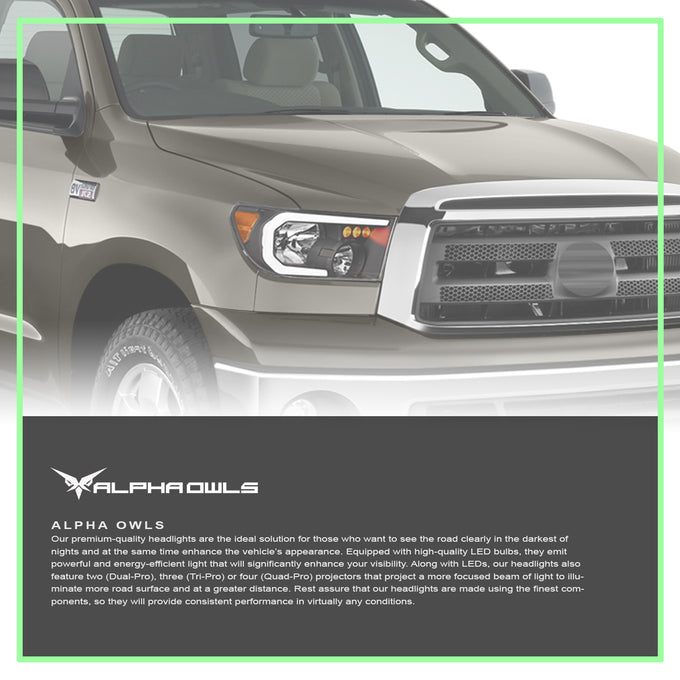 LM Series Crystal Headlights w/ LumenX Light Bar <BR> 07-13 Toyota Tundra