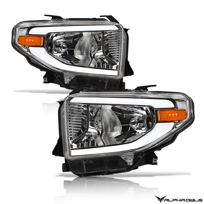 LM Series Crystal Headlights w/ LumenX Light Bar <BR> 14-21 Toyota Tundra