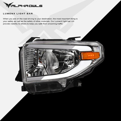 LM Series Crystal Headlights w/ LumenX Light Bar <BR> 14-21 Toyota Tundra
