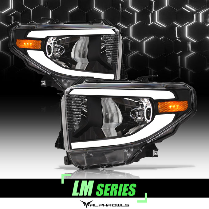 LM Series Crystal Headlights w/ LumenX Light Bar <BR> 14-21 Toyota Tundra
