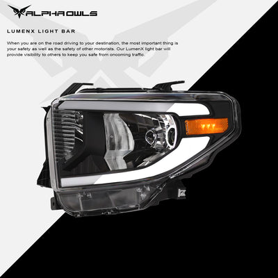 LM Series Crystal Headlights w/ LumenX Light Bar <BR> 14-21 Toyota Tundra