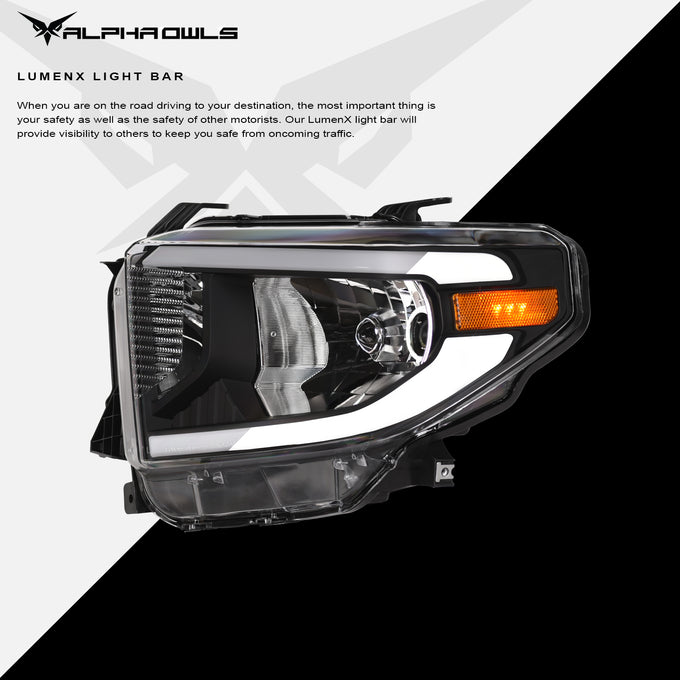 LM Series Crystal Headlights w/ LumenX Light Bar <BR> 14-21 Toyota Tundra