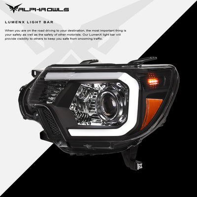 LMP Series Projector Headlights w/ LumenX Light Bar <br>12-15 Toyota Tacoma