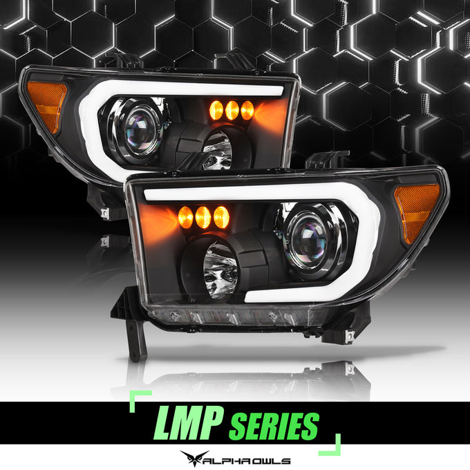 LMP Series Projector Headlights w/ LumenX Light Bar <br> 07-13 Toyota Tundra, 08-15 Sequoia