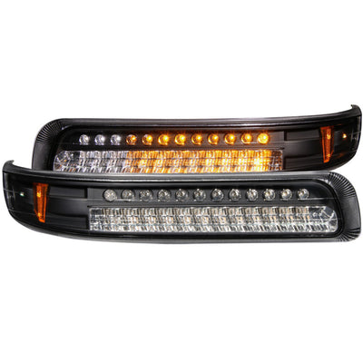 Black LED Parking Lights w/Amber Reflector<br> 99-02 Chevy Silverado 1500 2500 3500