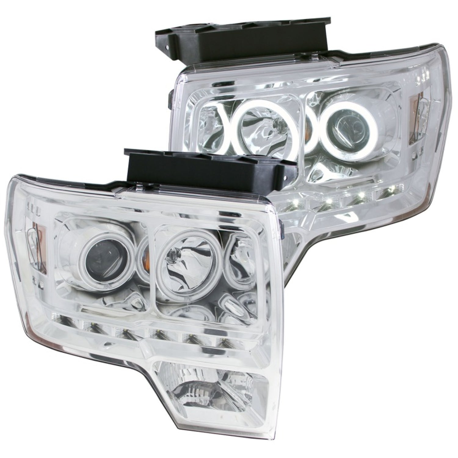 Chrome G2 LED Halo Projector Headlights <br> 09-14 Ford F-150
