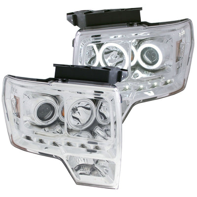 Chrome G2 LED Halo Projector Headlights <br> 09-14 Ford F-150