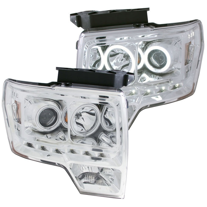Chrome G2 LED Halo Projector Headlights <br> 09-14 Ford F-150