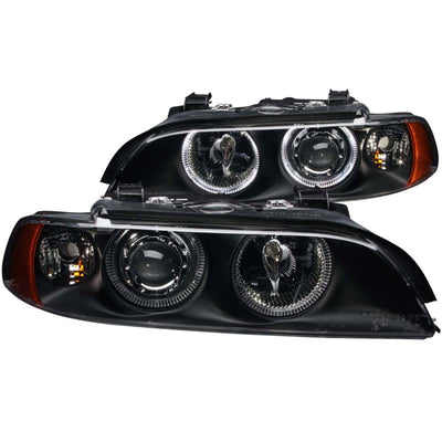 Black LED Halo Projector Headlights <br> 97-01 BMW 5 Series