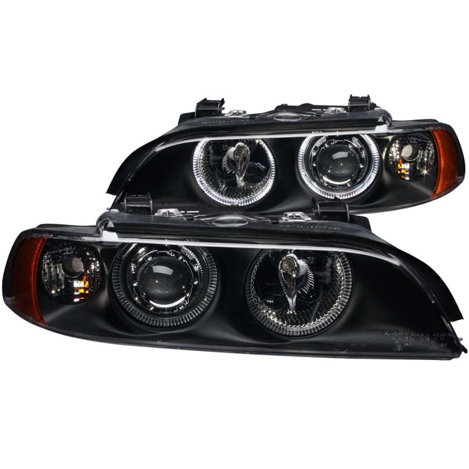 Black LED Halo Projector Headlights <br> 97-01 BMW 5 Series