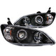 Black LED Halo Projector Headlights<br> 04-05 Honda Civic