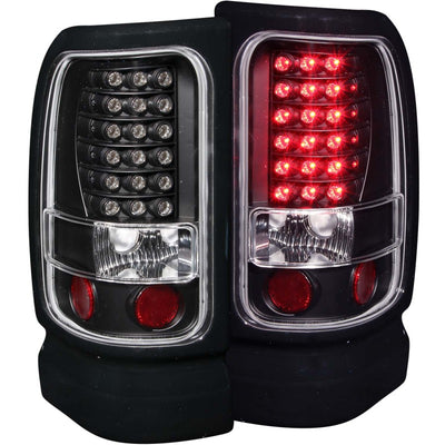 Black LED Taillights <br> 94-01 Dodge Ram
