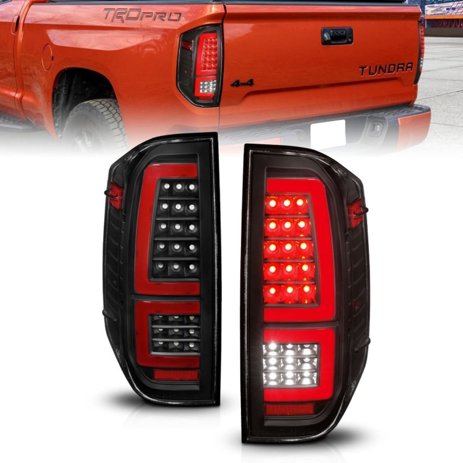 Black Housing LED Taillights <br> 14-21 Toyota Tundra