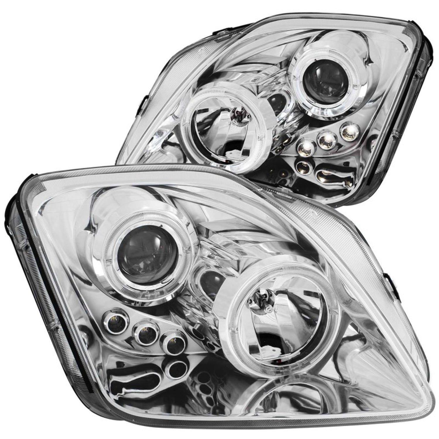 Chrome LED Halo Projector Headlights<br> 97-01 Honda Prelude