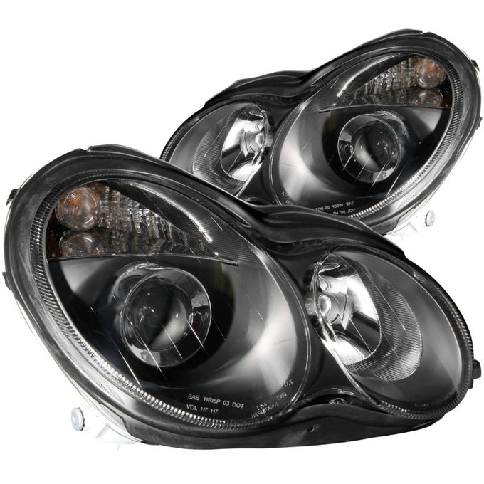 Black Projector Headlights <br> 01-07 Mercedes Benz C Class W203