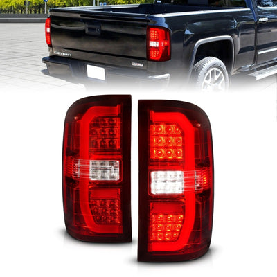 Red/Clear LED Taillights <br> 14-18 GMC Sierra 1500 2500 3500 HD