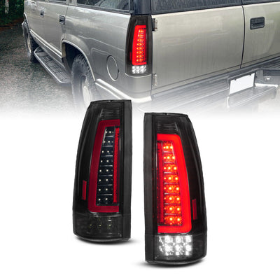 Black Housing Full LED Light Tube Taillights <br> 88-99 Chevy GMC C/K1500/2500/3500, Yukon