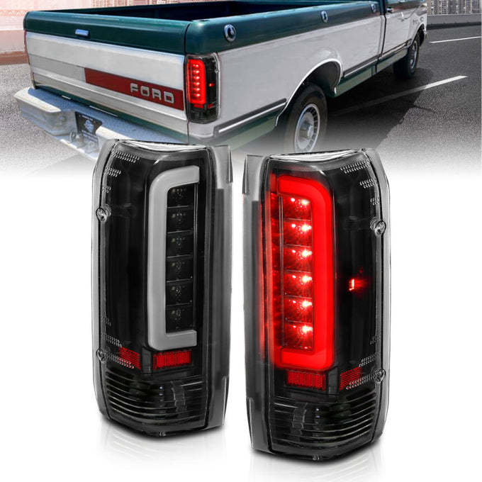 Black Housing LED Taillights <br> 87-96 Ford F-150, F-250, F-350, Bronco