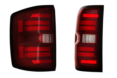 Pair / Red XB LED Tail Lights <br> 14-19 Chevy Silverado, Gen 2