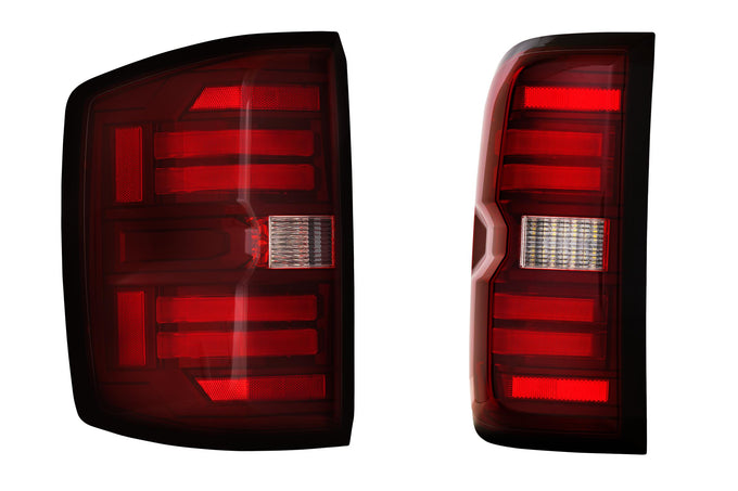 Pair / Red XB LED Tail Lights <br> 14-19 Chevy Silverado, Gen 2