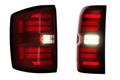 Pair / Red XB LED Tail Lights <br> 14-19 Chevy Silverado, Gen 2