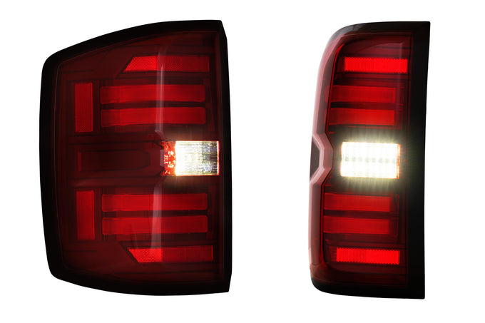 Pair / Red XB LED Tail Lights <br> 14-19 Chevy Silverado, Gen 2