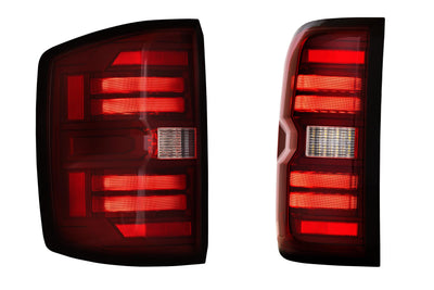 Pair / Red XB LED Tail Lights <br> 14-19 Chevy Silverado, Gen 2