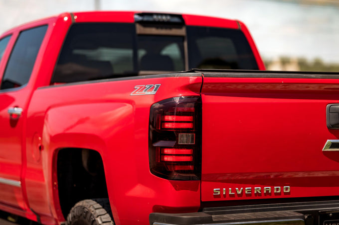 Pair / Red XB LED Tail Lights <br> 14-19 Chevy Silverado, Gen 2