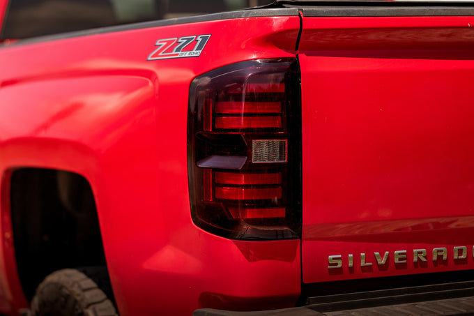 Pair / Red XB LED Tail Lights <br> 14-19 Chevy Silverado, Gen 2