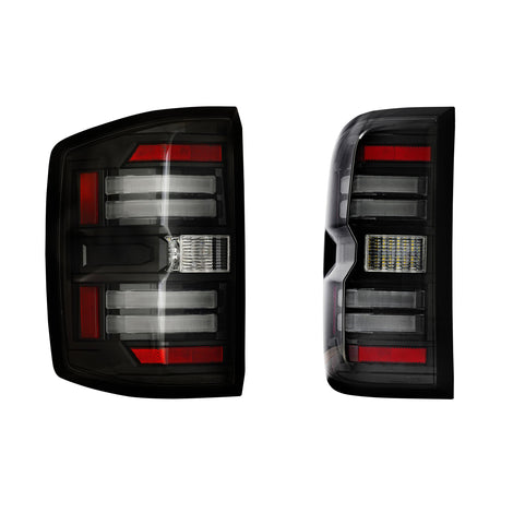 Pair / Smoked XB LED Tail Lights <br> 14-19 Chevy Silverado, Gen 3