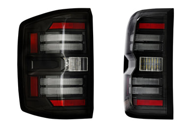Pair / Smoked XB LED Tail Lights <br> 14-19 Chevy Silverado, Gen 3