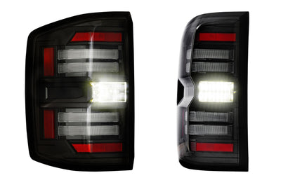 Pair / Smoked XB LED Tail Lights <br> 14-19 Chevy Silverado, Gen 3