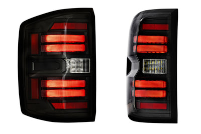 Pair / Smoked XB LED Tail Lights <br> 14-19 Chevy Silverado, Gen 3