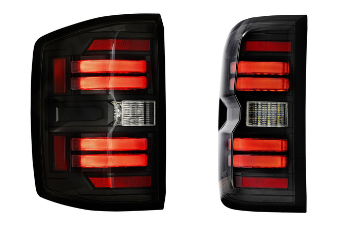 Pair / Smoked XB LED Tail Lights <br> 14-19 Chevy Silverado, Gen 3